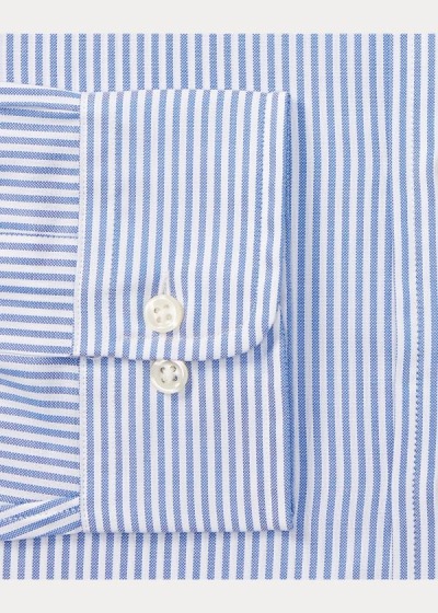 Camisa Oxford Polo Ralph Lauren Hombre Azules / Blancos - Striped Cotton - YIKMD9782